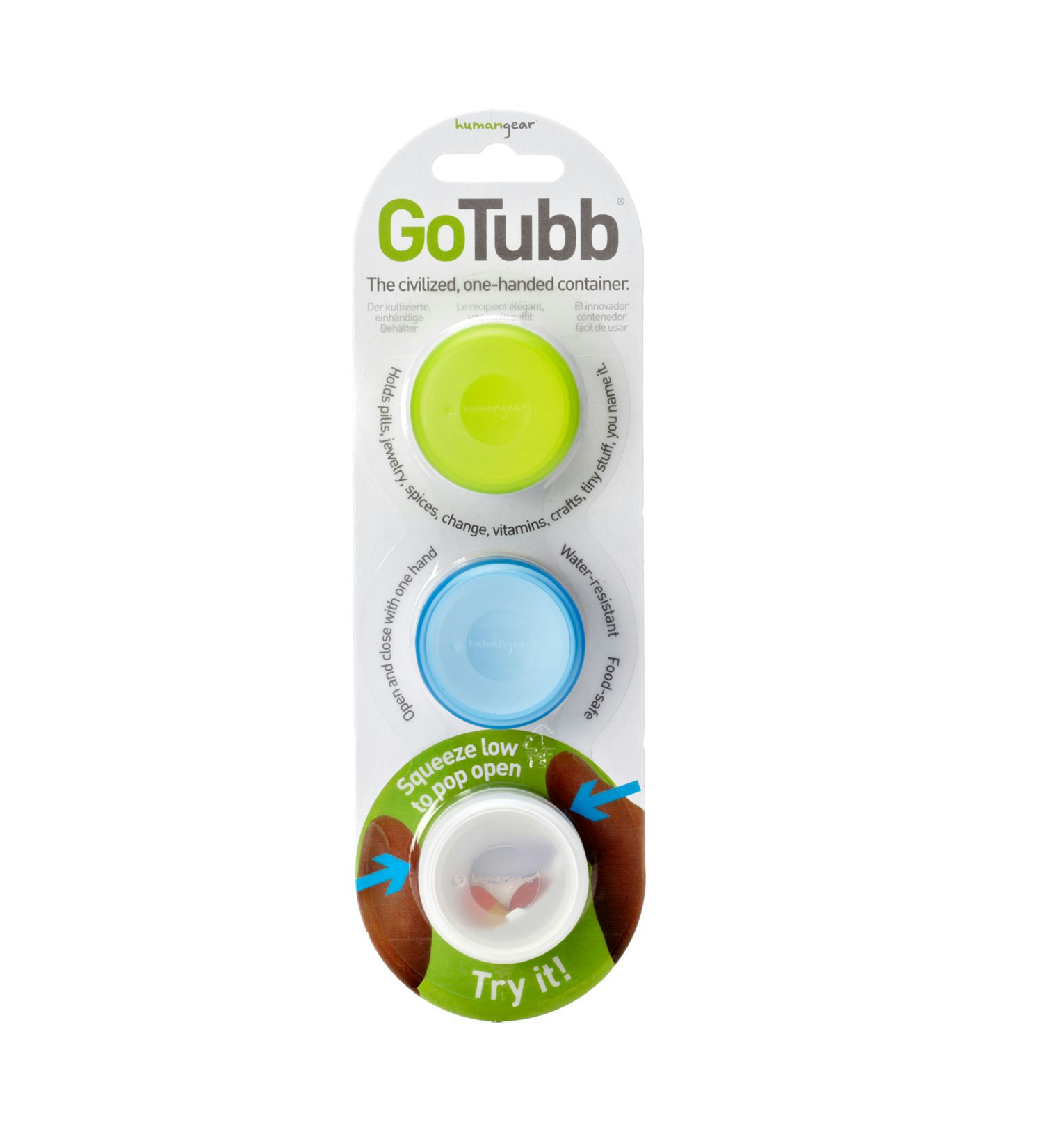GoTubb Small Travel Containers 3 Pack