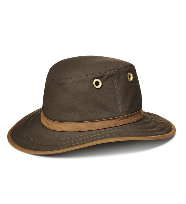 Tilley TWC7 Medium Curved Brim Outback Waxed Cotton Hat