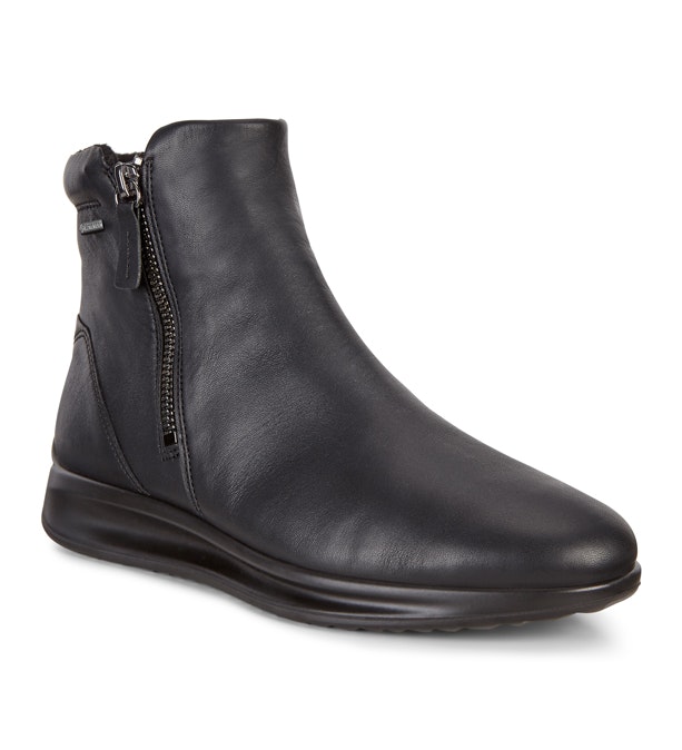 Ecco Black Leather Ankle Boots